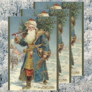 Vintage-Weihnachten, viktorianischer Weihnachtsman Geschenkpapier Set
