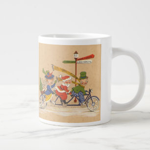 Vintage Weihnachten, viktorianischer Weihnachtsman Jumbo-Tasse