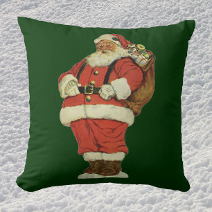 Vintage Weihnachten, viktorianischer Weihnachtsman Kissen