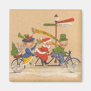 Vintage Weihnachten, viktorianischer Weihnachtsman Magnet