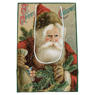 Vintage Weihnachten, viktorianischer Weihnachtsman Mittlere Geschenktüte