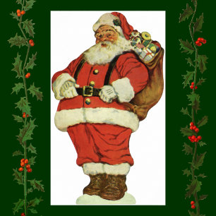 Vintage Weihnachten, viktorianischer Weihnachtsman Poster