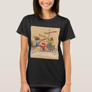 Vintage Weihnachten, Weihnachtsmann auf Tandemfahr T-Shirt