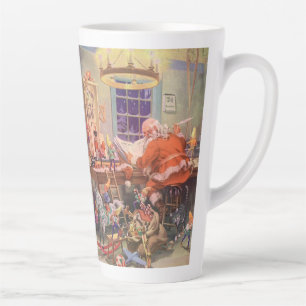 Vintage Weihnachten, Weihnachtsmann mit Elfen-Werk Milchtasse