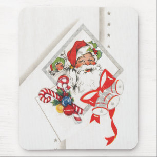 Vintage Weihnachten, Weihnachtsmann mit Zuckerstan Mousepad
