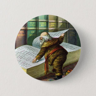 Vintage Weihnachten, Weihnachtsmann Naughty Nice L Button