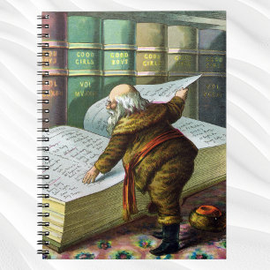 Vintage Weihnachten, Weihnachtsmann Naughty Nice L Notizblock