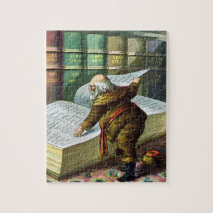 Vintage Weihnachten, Weihnachtsmann Naughty Nice L Puzzle
