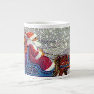 Vintage Weihnachten, Weihnachtsmann Pferd offener  Jumbo-Tasse