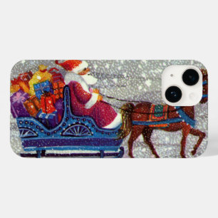 Vintage Weihnachten, Weihnachtsmann Pferdeschlitte Case-Mate iPhone 14 Hülle