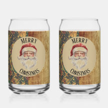 Vintage, Weihnachten, Weihnachtsmann, Rot Gold Grü