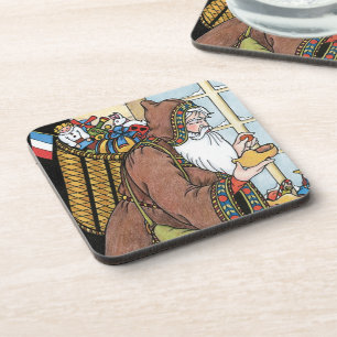 Vintage Weihnachten, Weihnachtsmann Spielzeug Holz Untersetzer