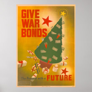 Vintage-Weihnachten-WWII-Anleihekampagne-Poster-Ku Poster