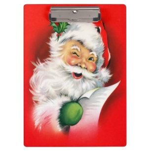 Vintage-Weihnachten zwinkernd Santa Klemmbrett