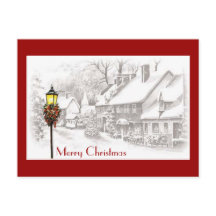 Vintage WeihnachtenStädtische Postkarte