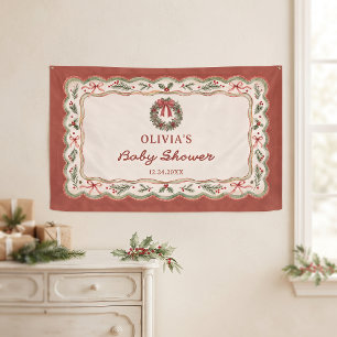 Vintage-Weihnachts-Baby-Shower Banner