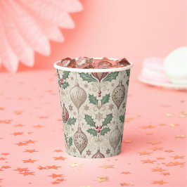 Vintage-Weihnachts-Beige-Christbaumkugel Pappbecher
