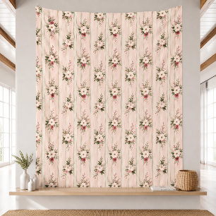 Vintage-Weihnachts-Blumen-Garten-Muster-Decke Fleecedecke