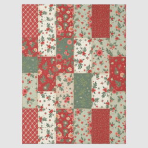 Vintage-Weihnachts-Blumen-Quilt-Muster-Dekoupage Seidenpapier