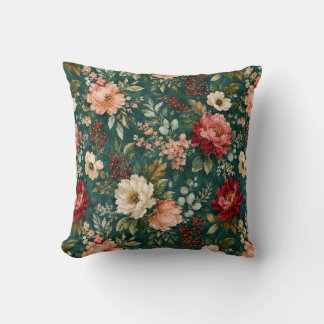 Vintage-Weihnachts-Blumenmuster-Kissen Kissen