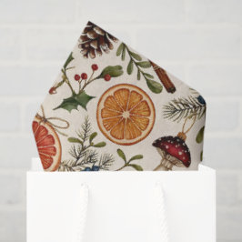 Vintage-Weihnachts-Botanicals-Geschenkpapier Seidenpapier