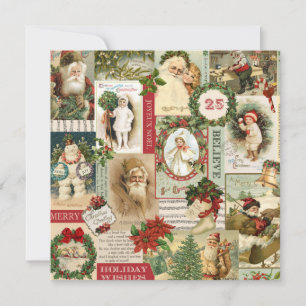 VINTAGE WEIHNACHTS-COLLAGE FEIERTAGSKARTE