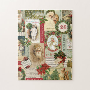 VINTAGE WEIHNACHTS-COLLAGE PUZZLE