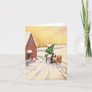 Vintage-Weihnachts-Dankeschön Dankeskarte