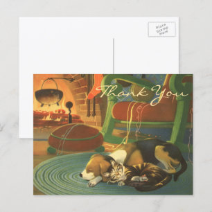 Vintage-Weihnachts-Dankeschön Postkarte