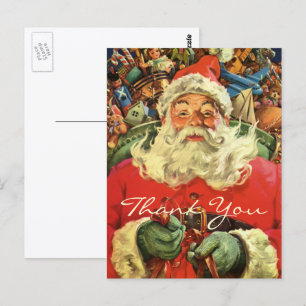 Vintage Weihnachts-Dankeschön Postkarte