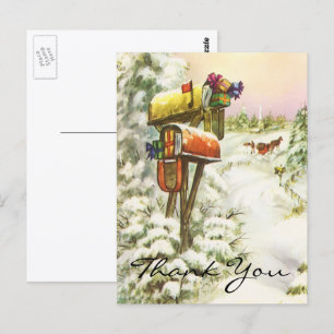 Vintage-Weihnachts-Dankeschön Postkarte