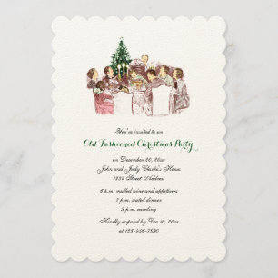 Vintage-Weihnachts-Dinner-Urlaubsparty-Einladung Einladung