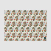 Vintage-Weihnachts-Eichhörnchen-Seidenpapier