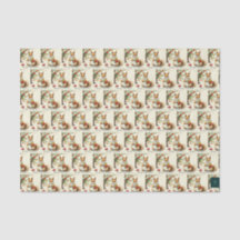 Vintage-Weihnachts-Eichhörnchen-Seidenpapier