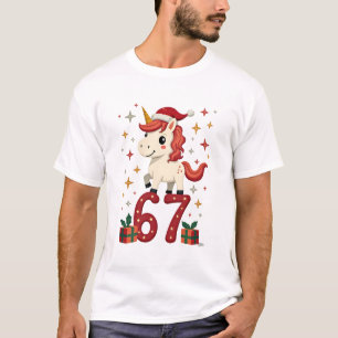 Vintage-Weihnachts-Einhorn 67 Süße Feiertags-Dabbi T-Shirt