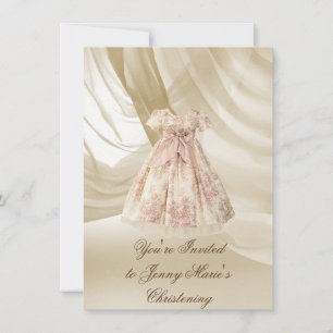Vintage Weihnachts-Einladung PINK DAMASK Einladung