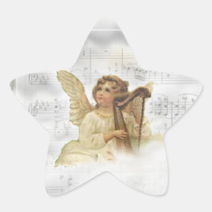 Vintage-Weihnachts-Engel-Aufkleber Stern-Aufkleber
