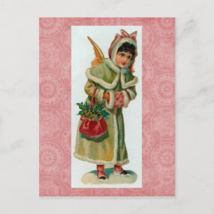 Vintage-Weihnachts-Engel-Grußkarte Feiertagspostkarte