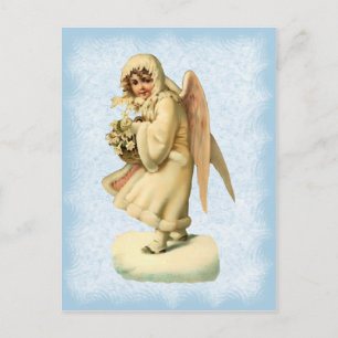 Vintage-Weihnachts-Engel-Grußkarte Feiertagspostkarte