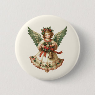 Vintage-Weihnachts-Engel-Knopf Button