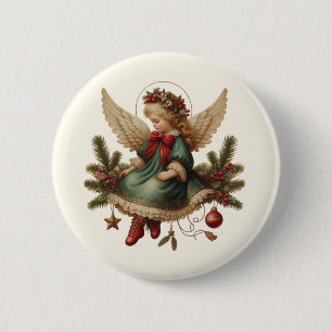 Vintage-Weihnachts-Engel-Knopf Button