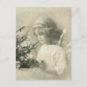 Vintage-Weihnachts-Engel-Mädchen-Postkarte Feiertagspostkarte