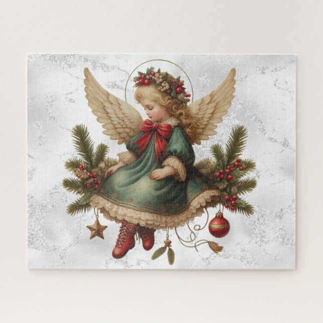 Vintage-Weihnachts-Engel-Puzzle Puzzle (Horizontal)