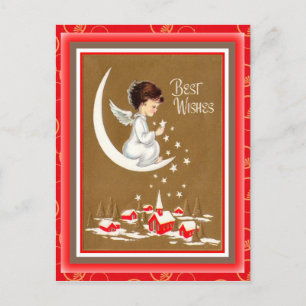 Vintage-Weihnachts-Engelpostkarte Feiertagspostkarte
