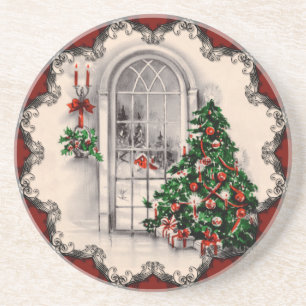 Vintage-Weihnachts-Fensteruntersetzer Untersetzer