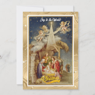 Vintage-Weihnachts-Geburt Christi I Klassisch reli Feiertagskarte