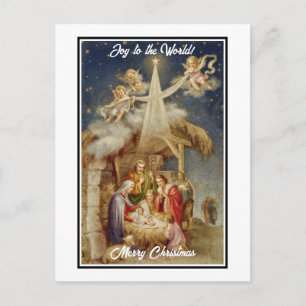 Vintage-Weihnachts-Geburt Christi I Klassisch Reli Feiertagspostkarte