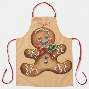 Vintage-Weihnachts-Gingerbread-Mann Personalisiert Schürze
