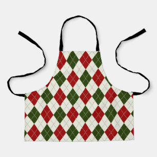 Vintage-Weihnachts-Harlekin-Karo Schürze