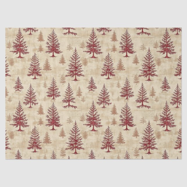 Vintage-Weihnachts-Kiefernmuster (4) Seidenpapier (Vorderseite)